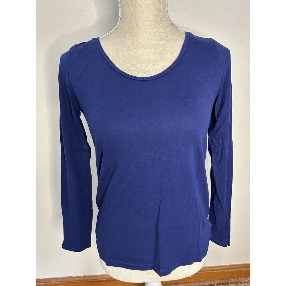 Ann Taylor LOFT Sz S Royal Blue Soft Knit Scoop Neck Top Live Love Loft